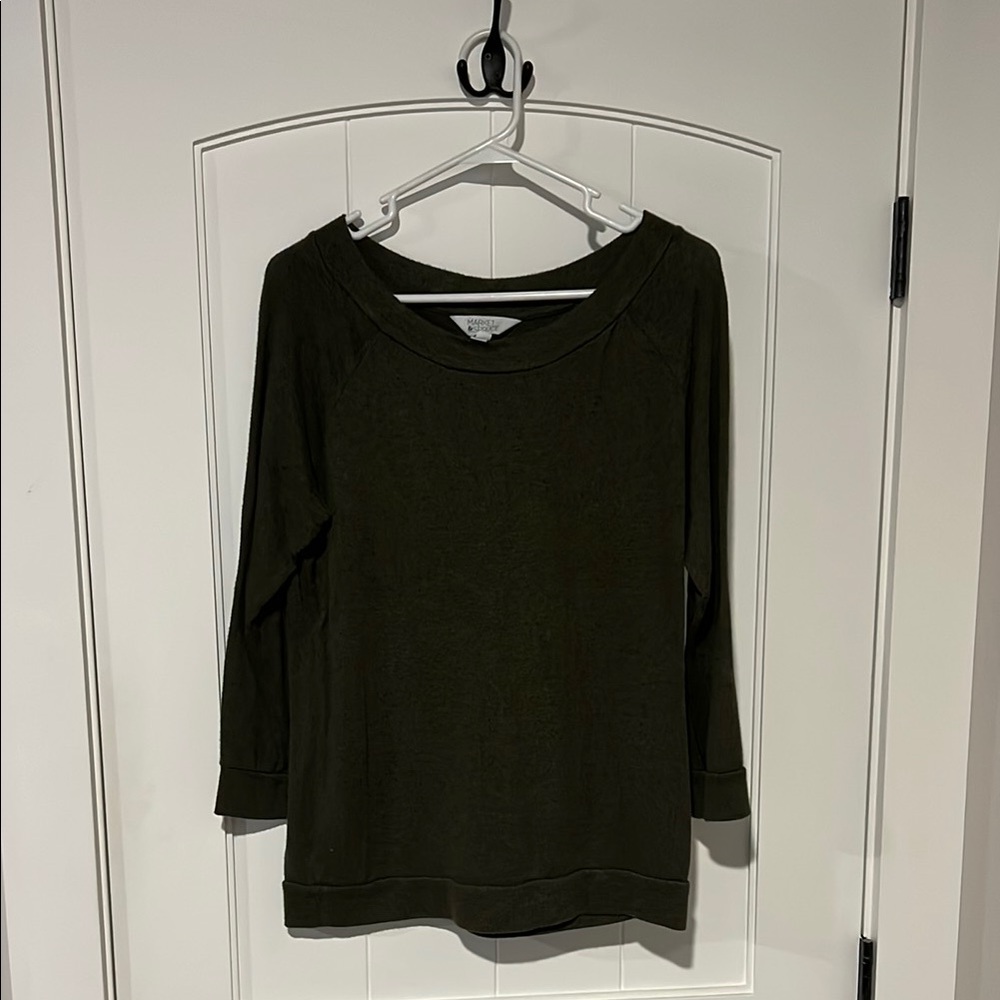 Market & Spruce Green Long Sleeve Tee Casual Comfort